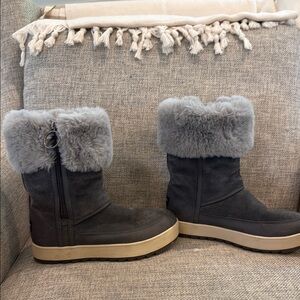 Koolaburra UGG Gray Winter Boots with Fur Lining